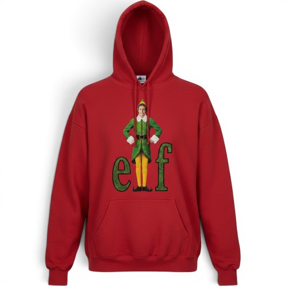 ELF Other - Elf Movie Buddy the Elf Red Graphic Hoodie Sweatshirt Size S/M Christmas Holiday